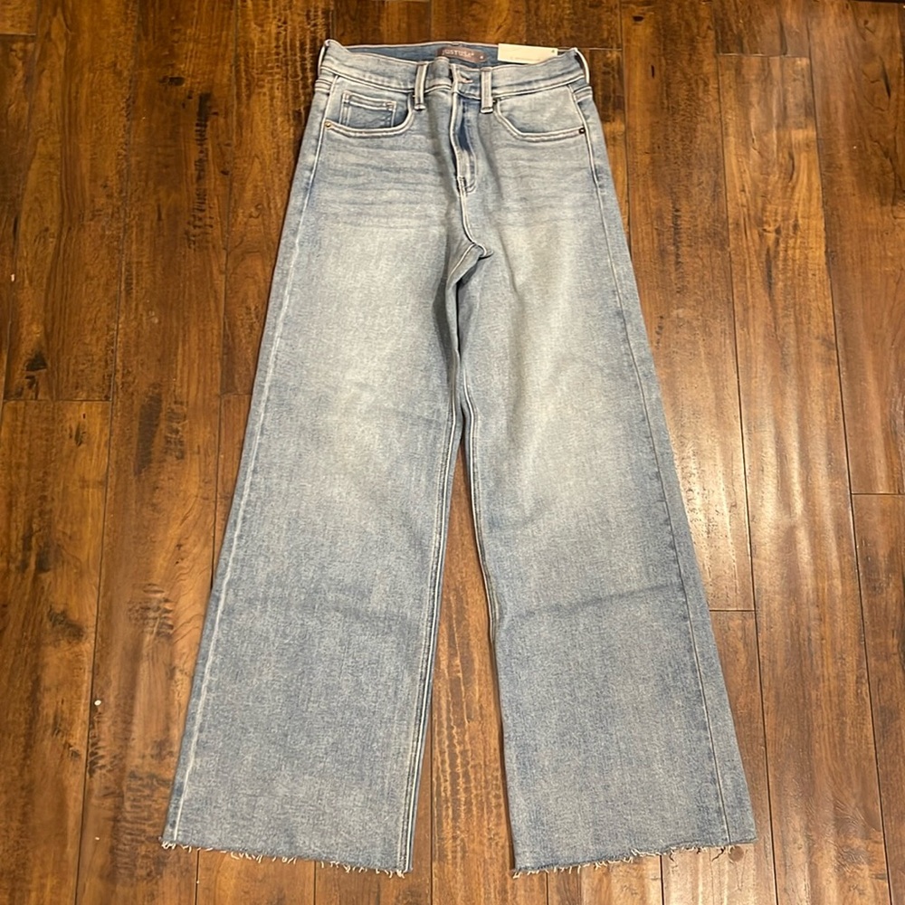 Just USA light wash wide leg jeans
